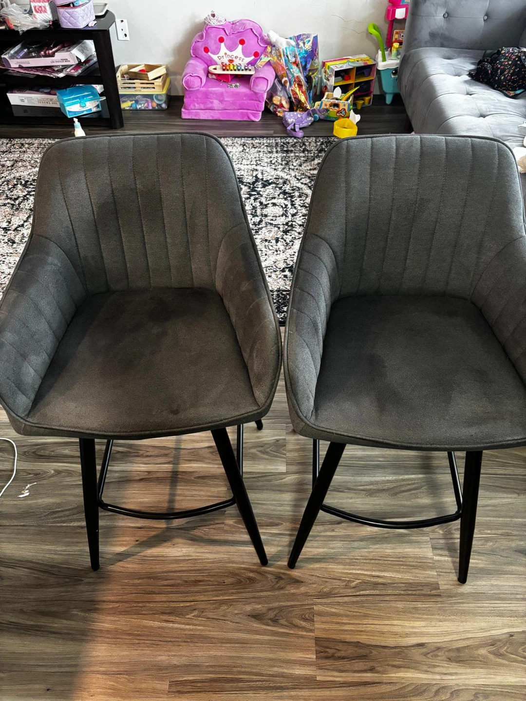 Set of 2 Grey  Bar Stools - photo 2