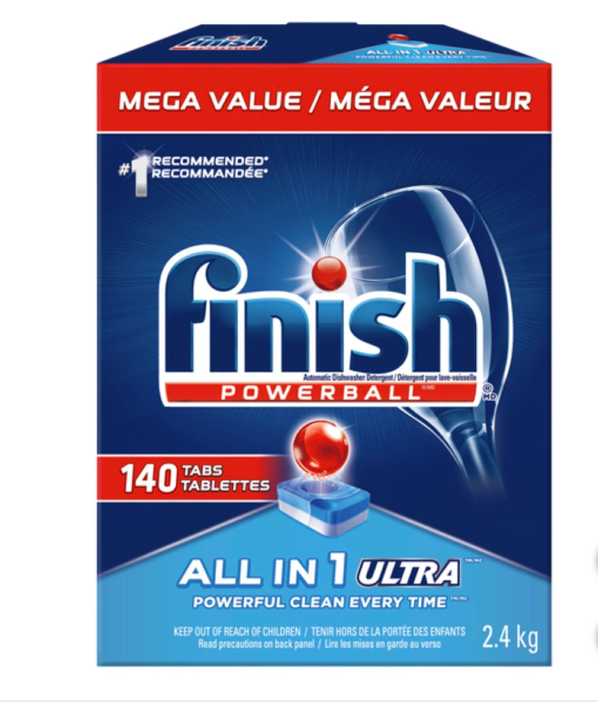 Finish ultra powerball dishwasher detergent 140 tabs - photo 2