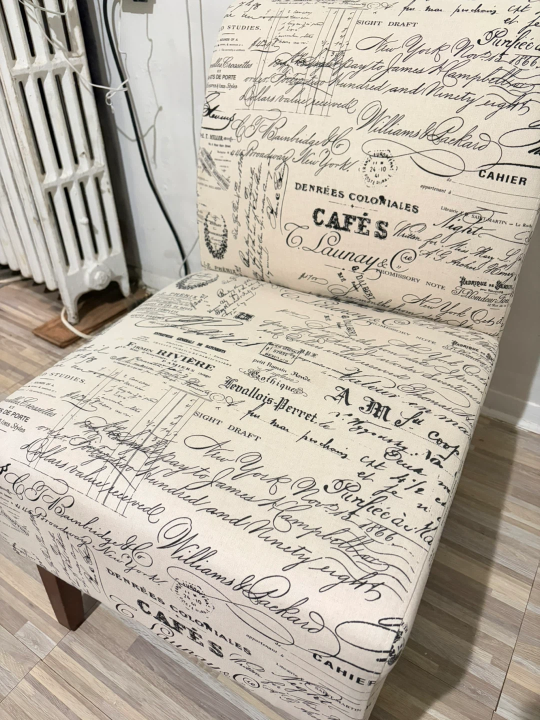 Accent Chair with French Script Fabric - photo 3