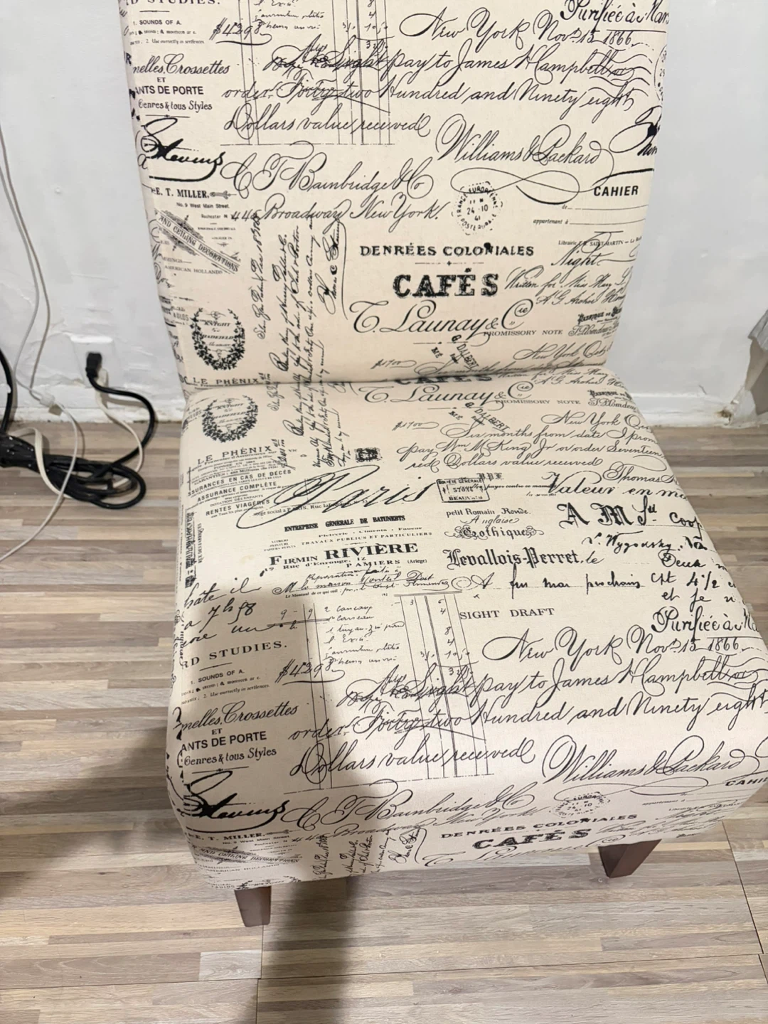 Accent Chair with French Script Fabric - photo 2