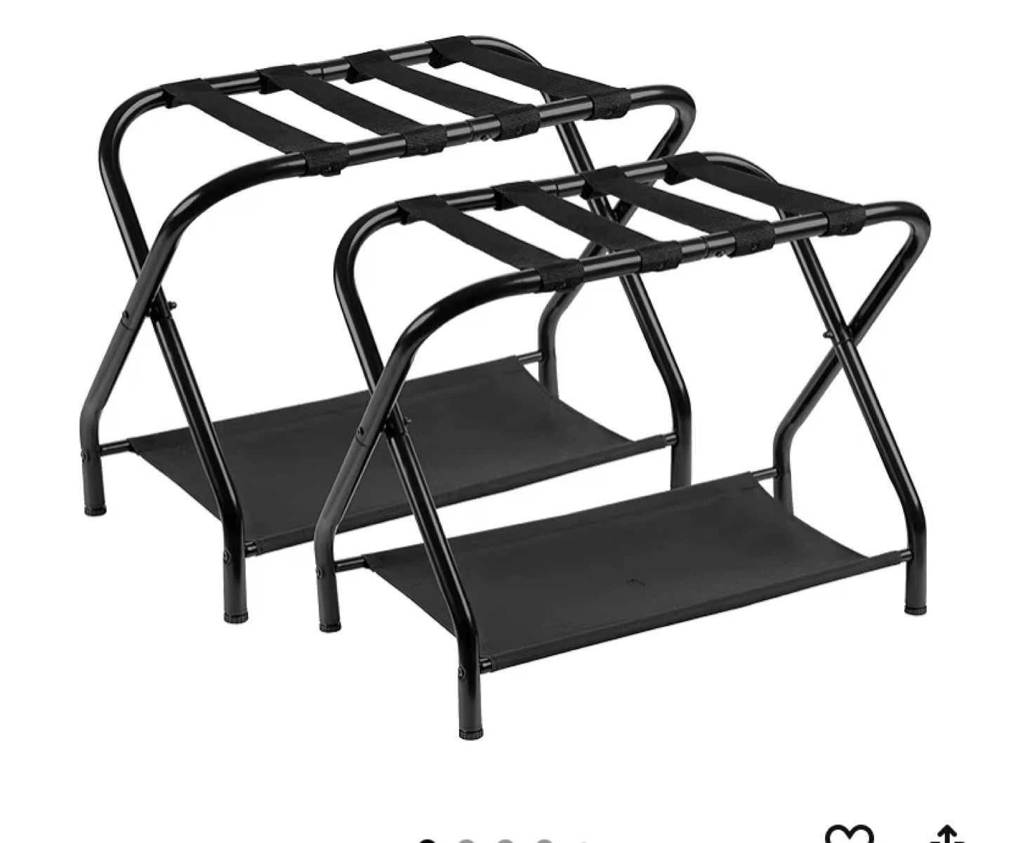 Folding Luggage Rack with Shelf