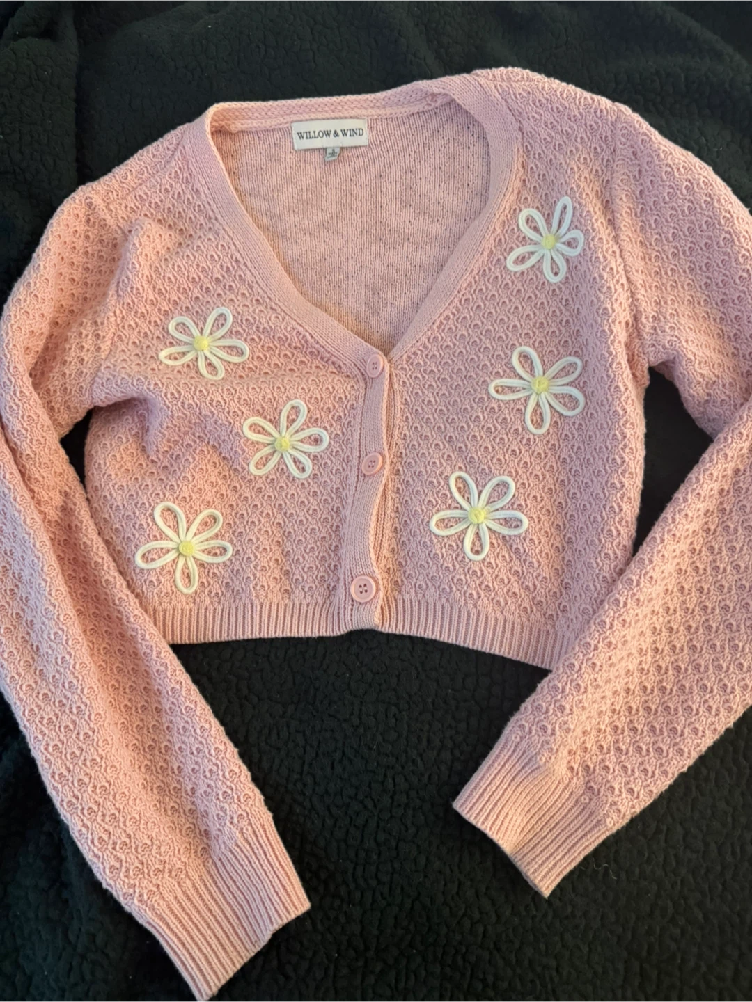 Willow & Wind Pink Daisy Cardigan