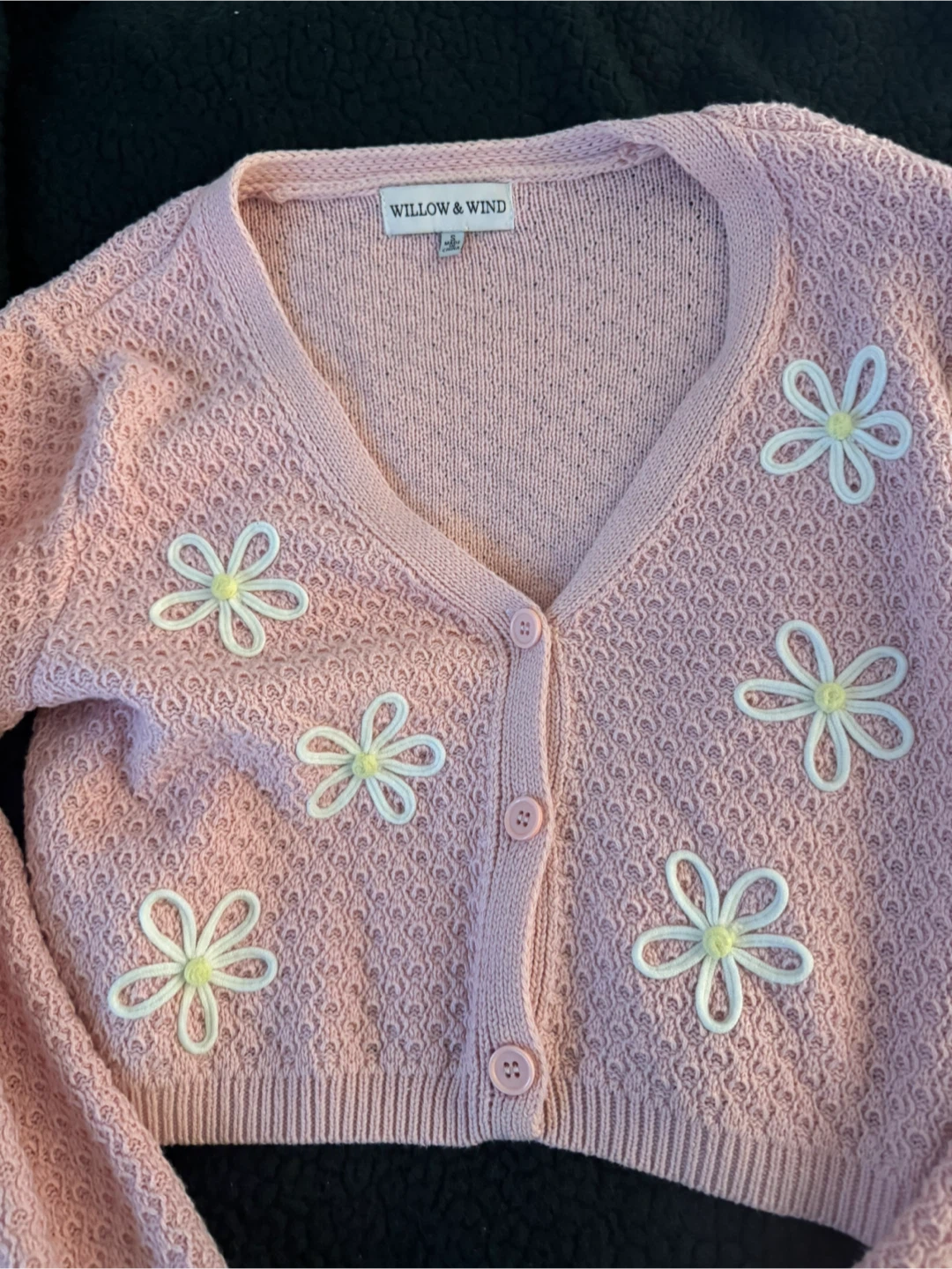 Willow & Wind Pink Daisy Cardigan - photo 2
