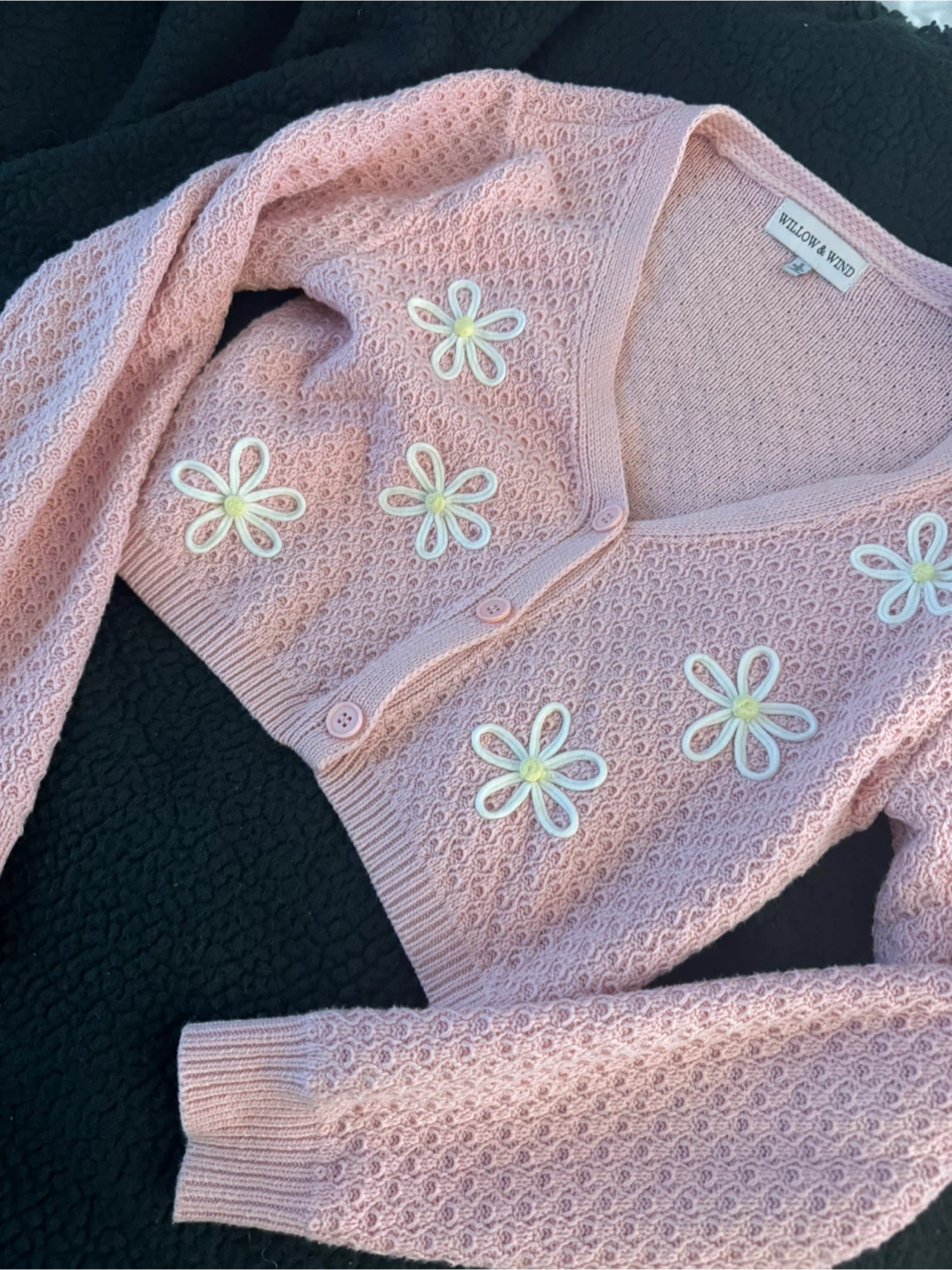 Willow & Wind Pink Daisy Cardigan - photo 3