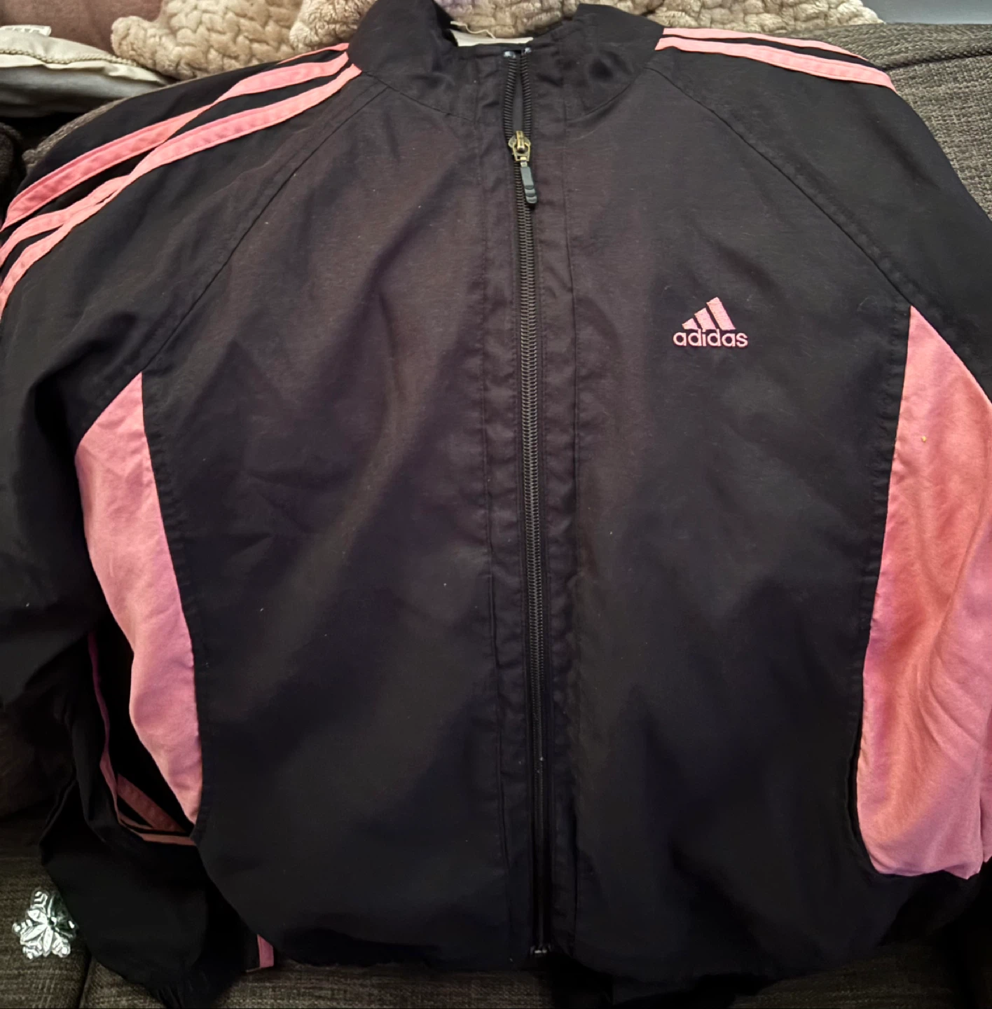 Vintage Adidas Track Jacket Black Pink