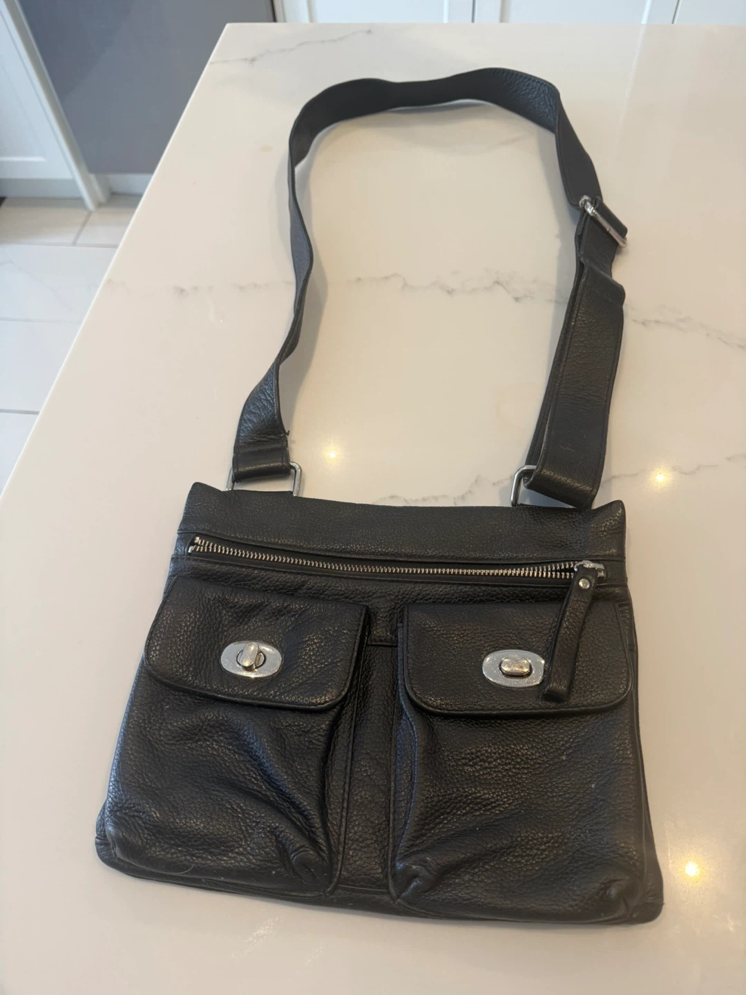 Black Leather Crossbody Bag - Danier
