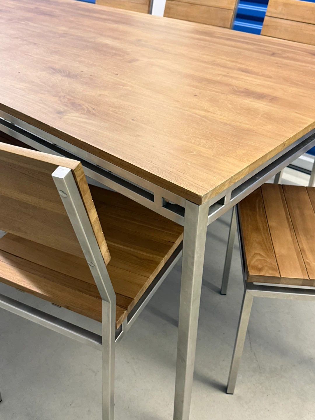 Wood and Metal Dining Table Set with 6 Chairs - photo 4