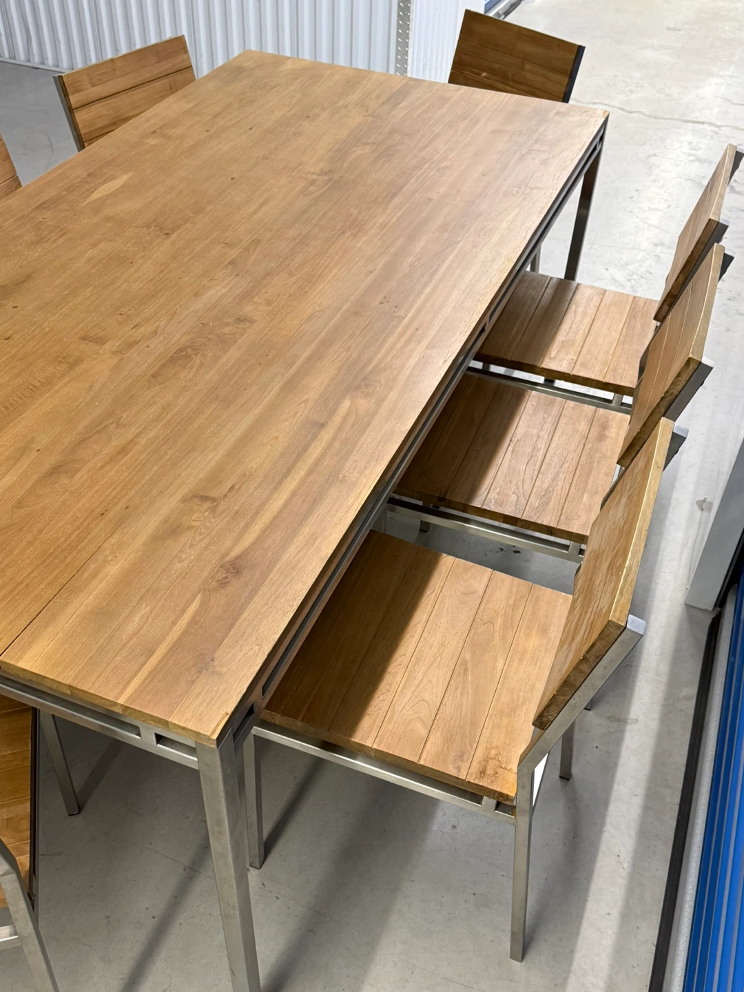 Wood and Metal Dining Table Set with 6 Chairs - photo 5