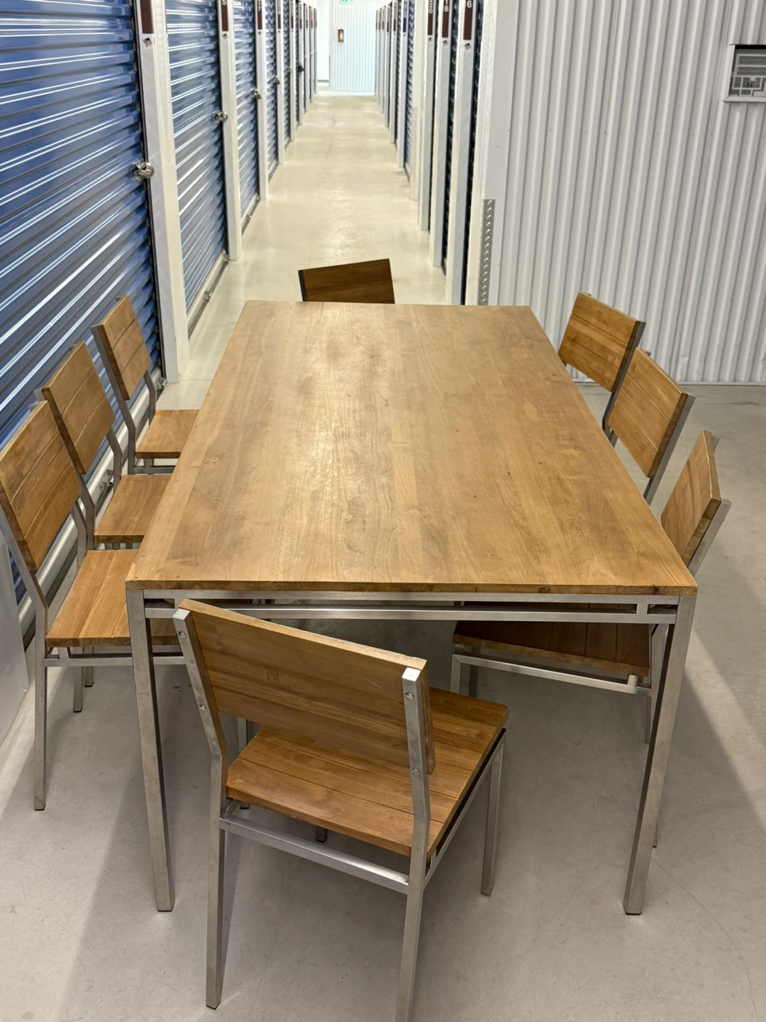 Wood and Metal Dining Table Set with 6 Chairs - photo 2