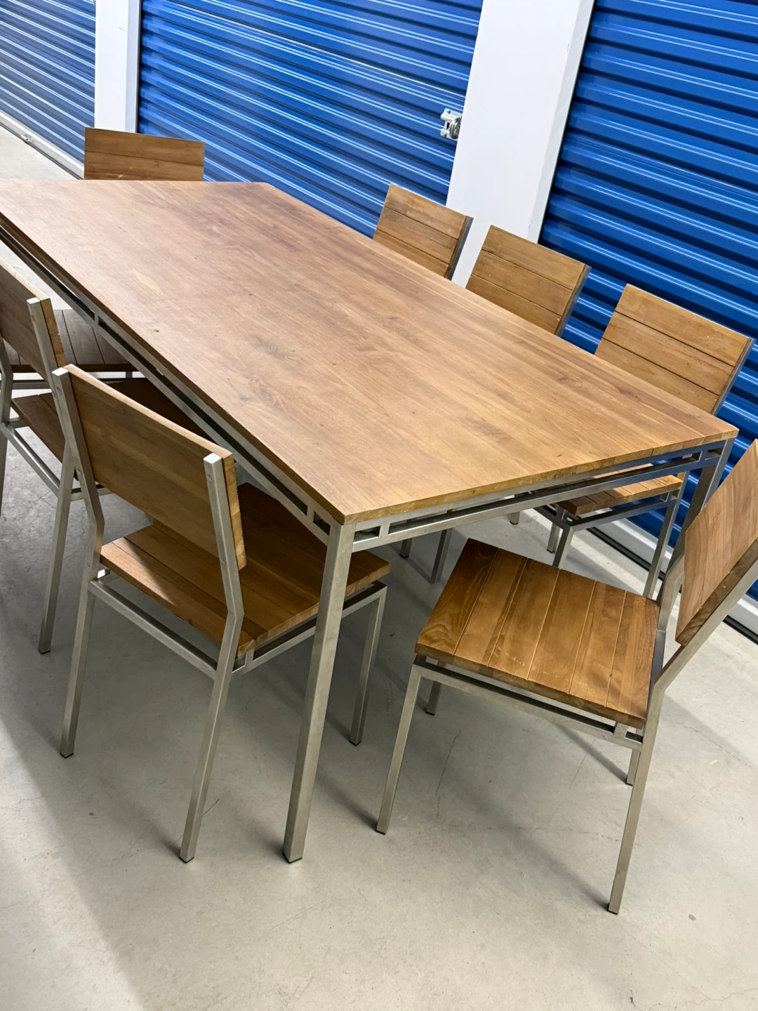 Wood and Metal Dining Table Set with 6 Chairs - photo 3