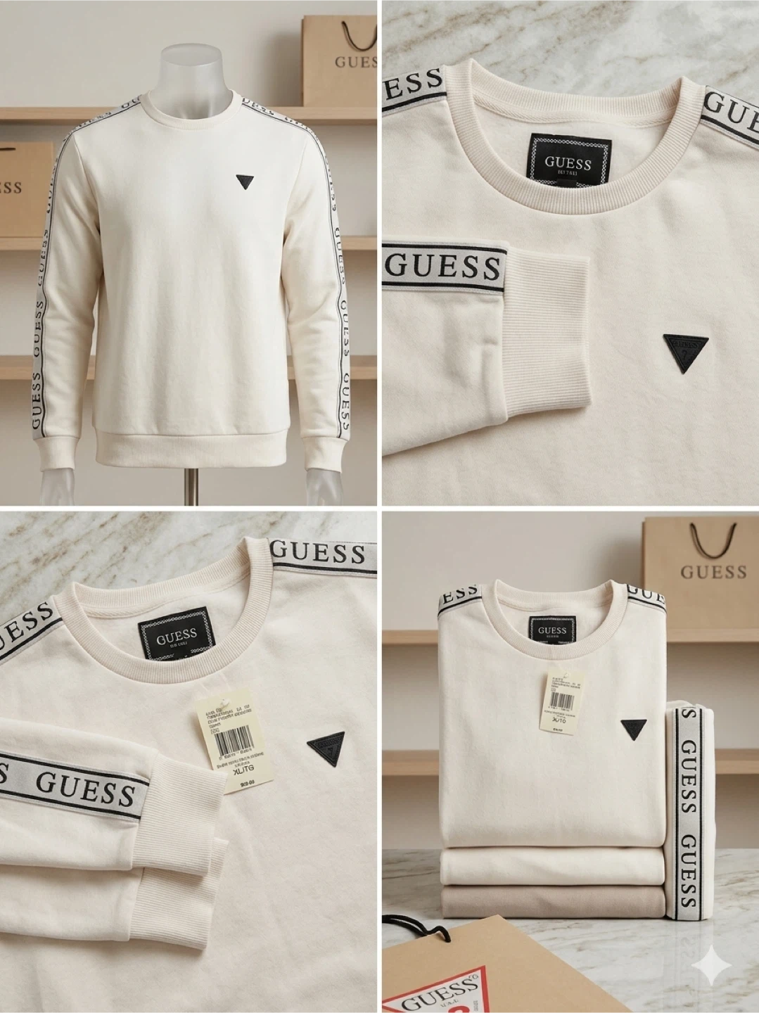 GUESS Men's Bryson Fleece Crew Neck Sweatshirt XL/TG