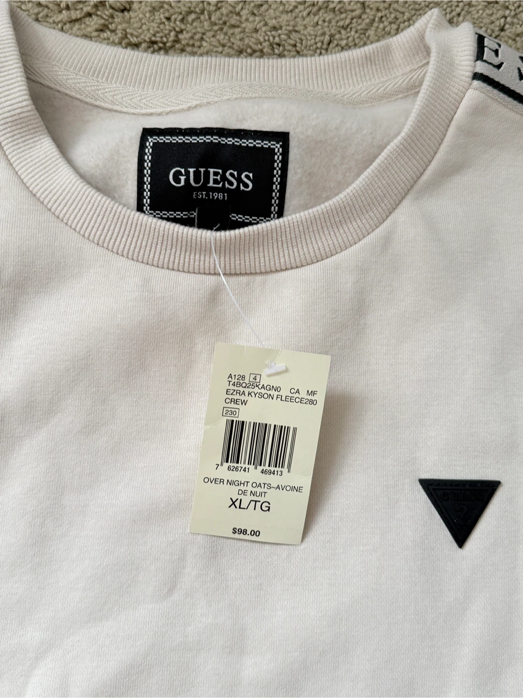 GUESS Men's Bryson Fleece Crew Neck Sweatshirt XL/TG - photo 3