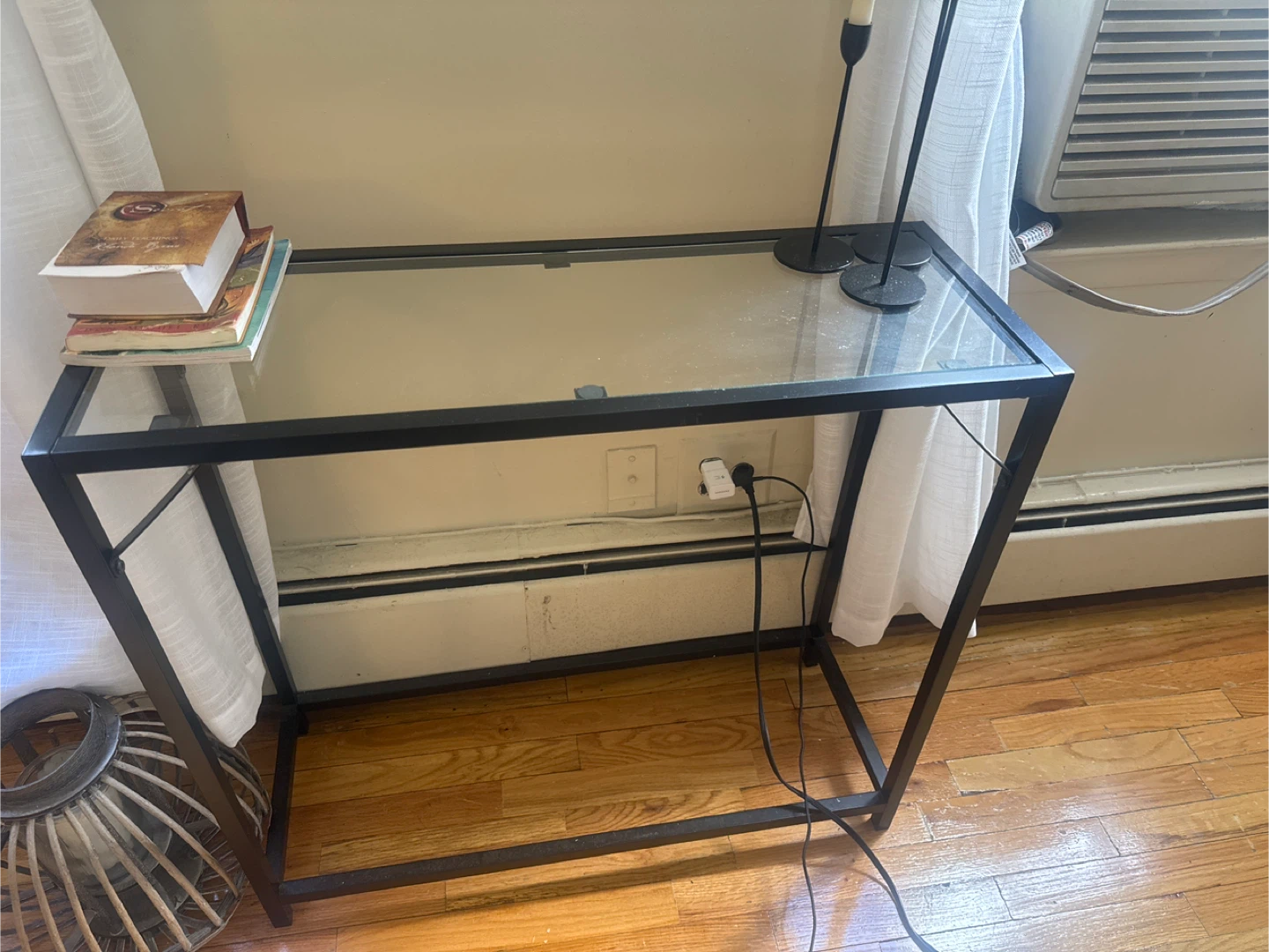 Glass Top Console Table