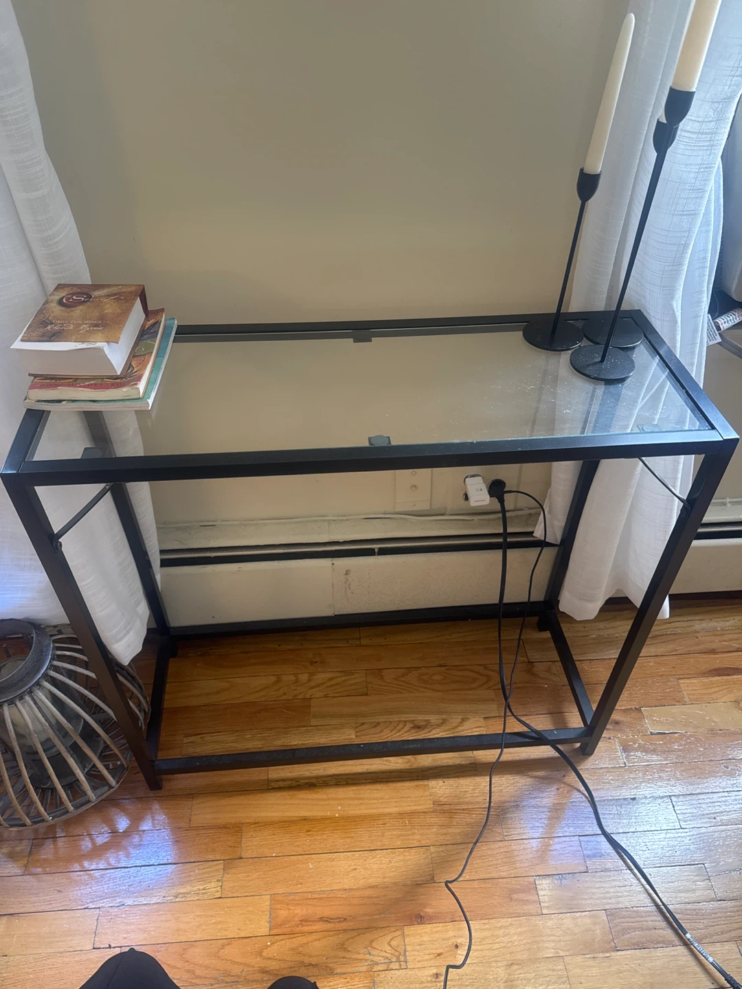 Glass Top Console Table - photo 2