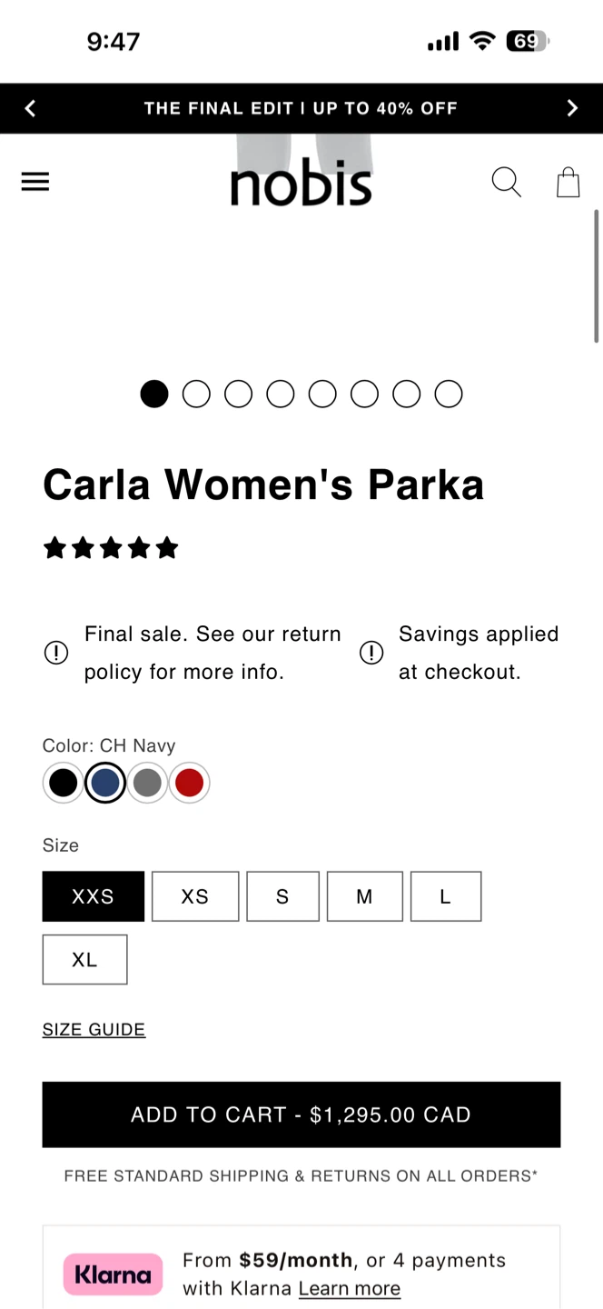 Nobis Carla Women’s Parka – XS (Navy) - photo 3