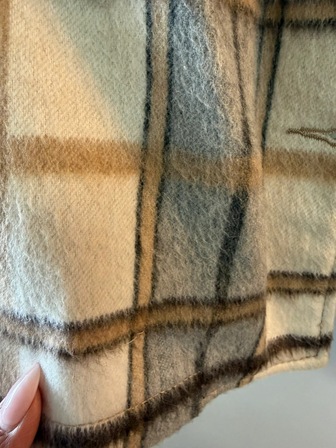 ZARA women’s Plaid Overshirt Jacket  size s- Beige/Grey - photo 2