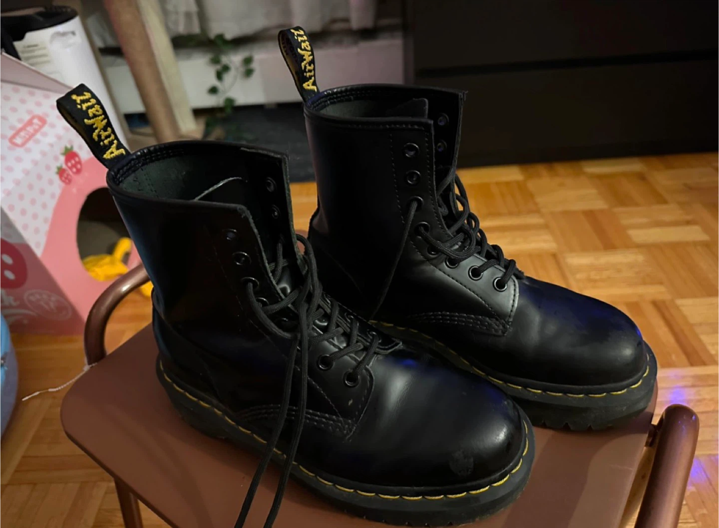 Dr. Martens Black Leather Platform Boots