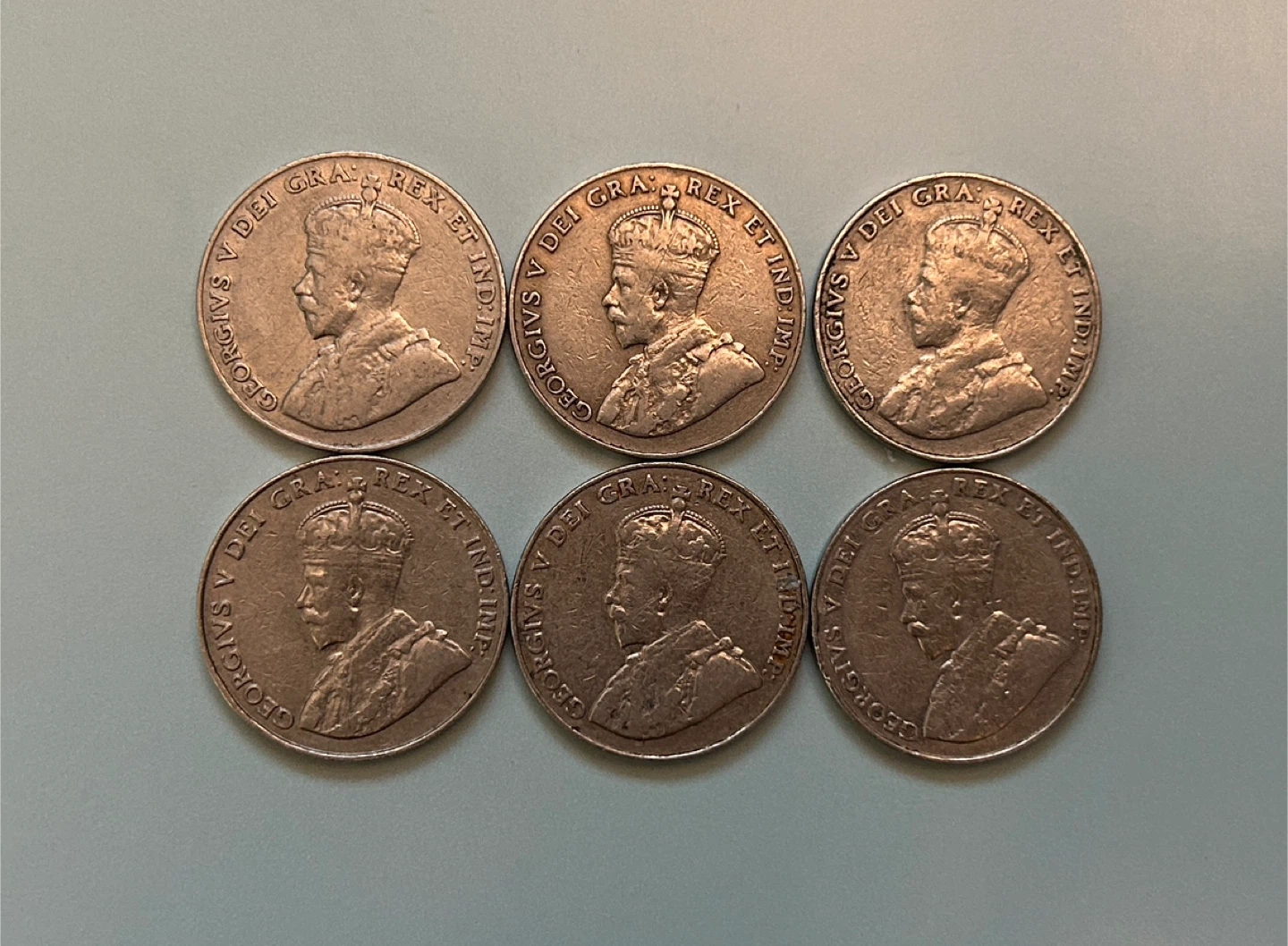 Collection of 6 Canadian 5 Cent Coins (Nickels) 1929-1934 - photo 2