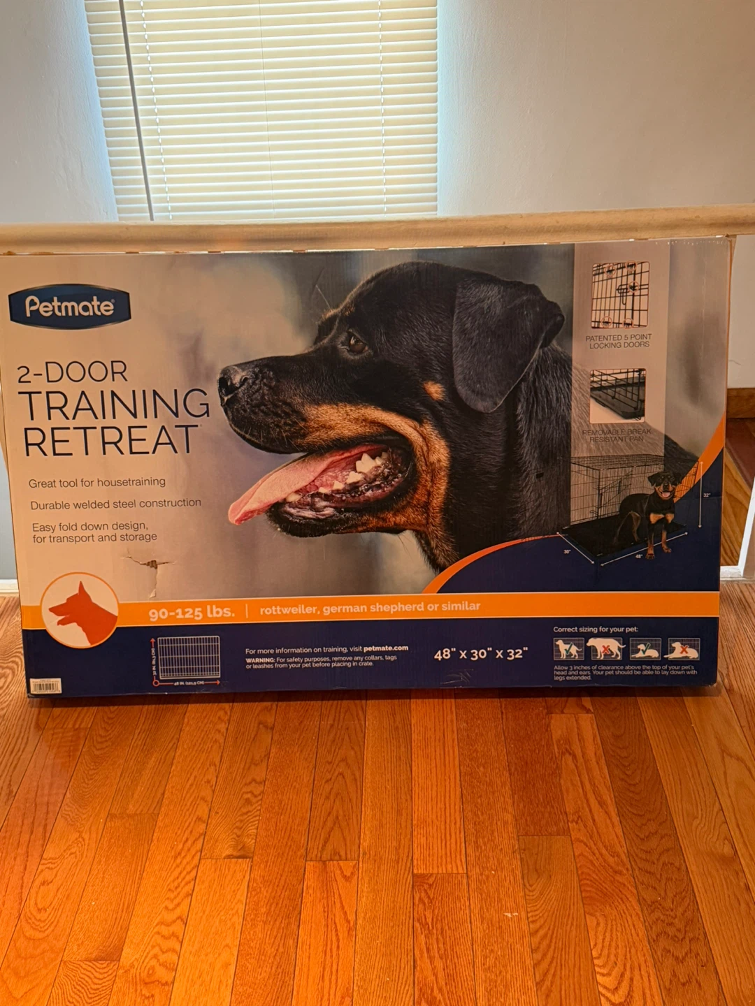 Petmate 2-Door Training Retreat Dog Crate 48" L x 30" W x 32" H