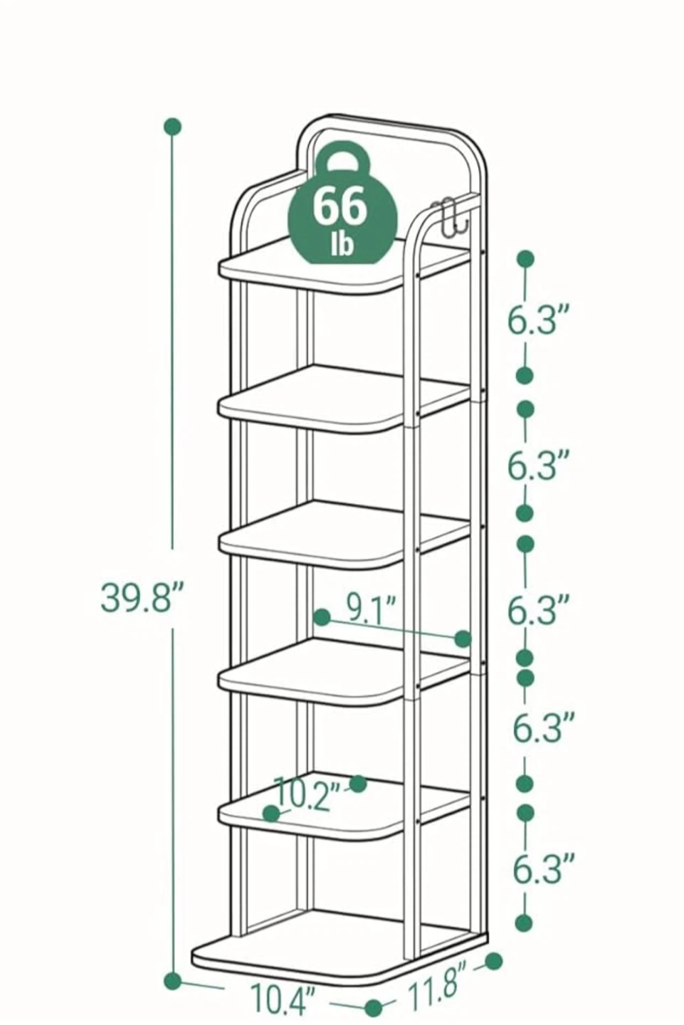6-Tier Wood Grain Shelf Unit Set - photo 4