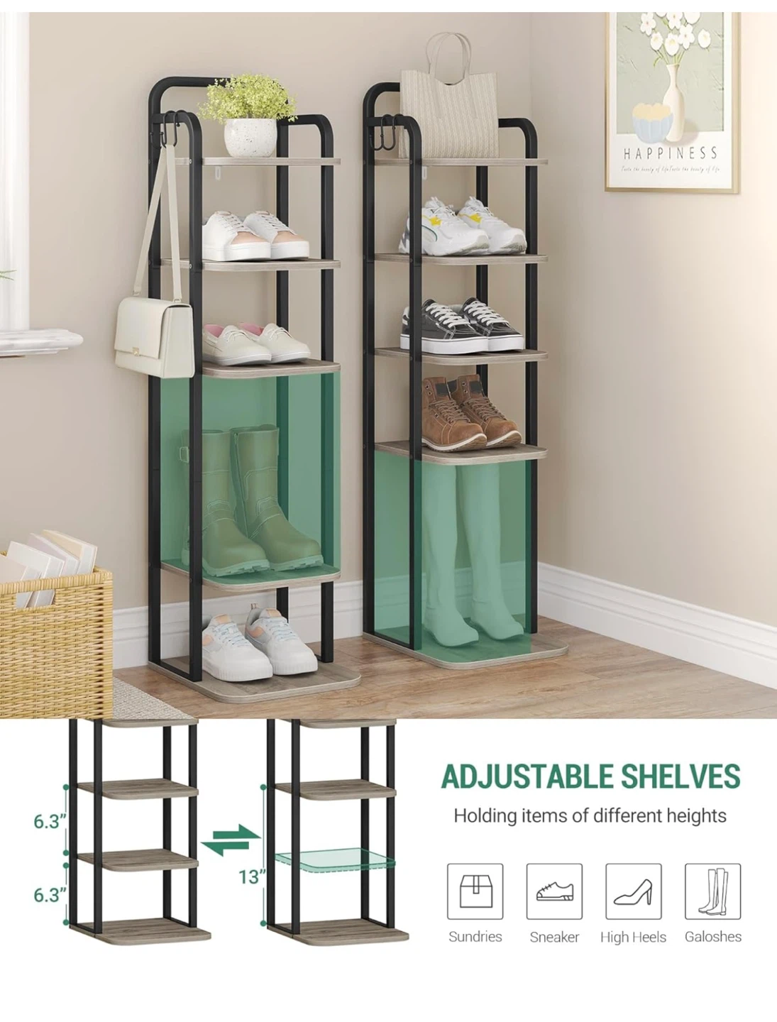 6-Tier Wood Grain Shelf Unit Set - photo 3