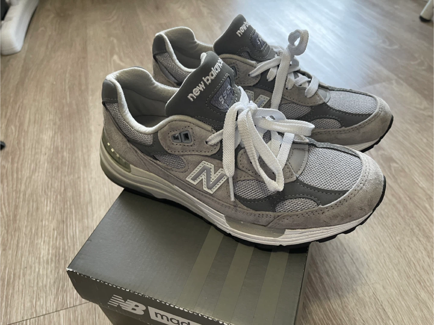 New Balance 992 Grey Suede Running Shoes - photo 2