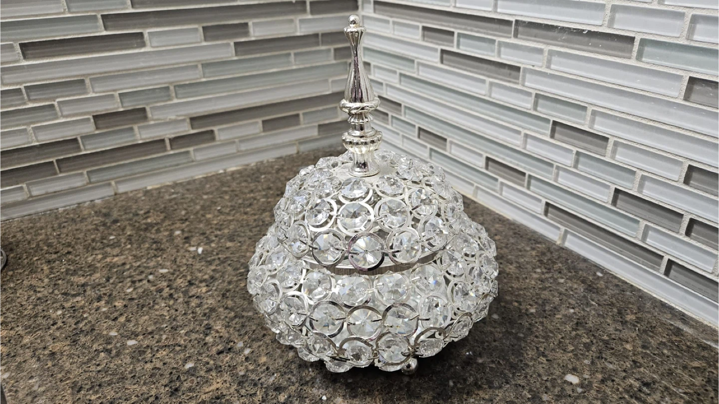 Crystal Decorative Dish with Lid - Jewelry