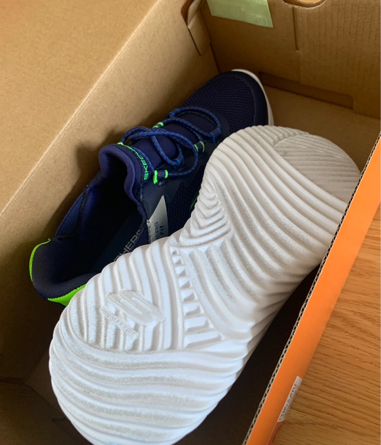 Skechers Kids Running Shoes Size 13 Blue Neon Green - photo 2