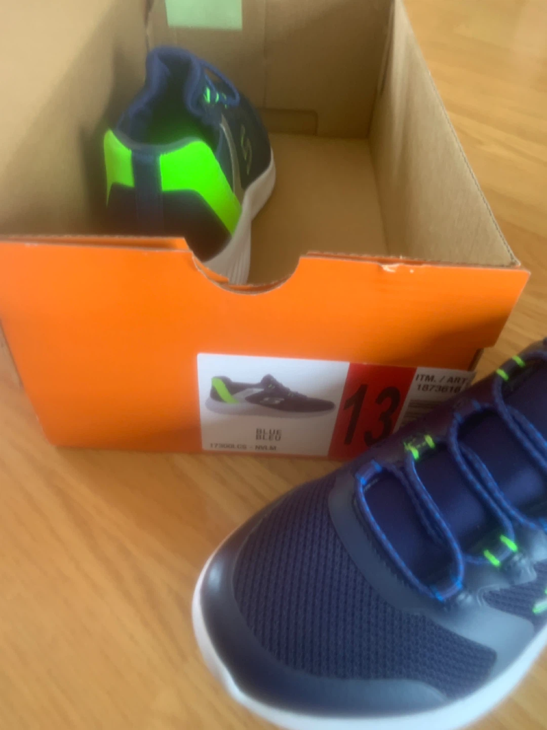 Skechers Kids Running Shoes Size 13 Blue Neon Green - photo 3