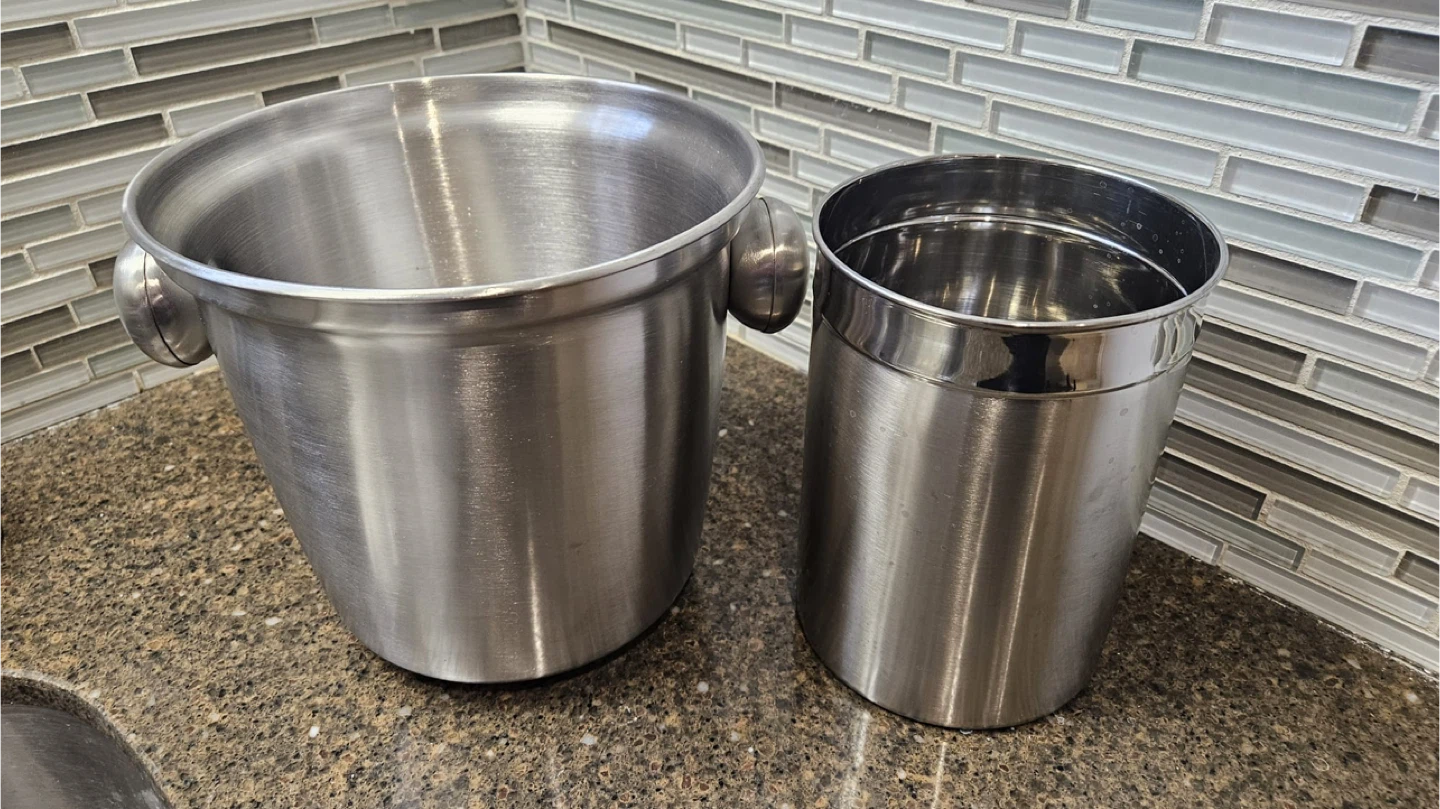 Set of 2 Stainless Steel Buckets