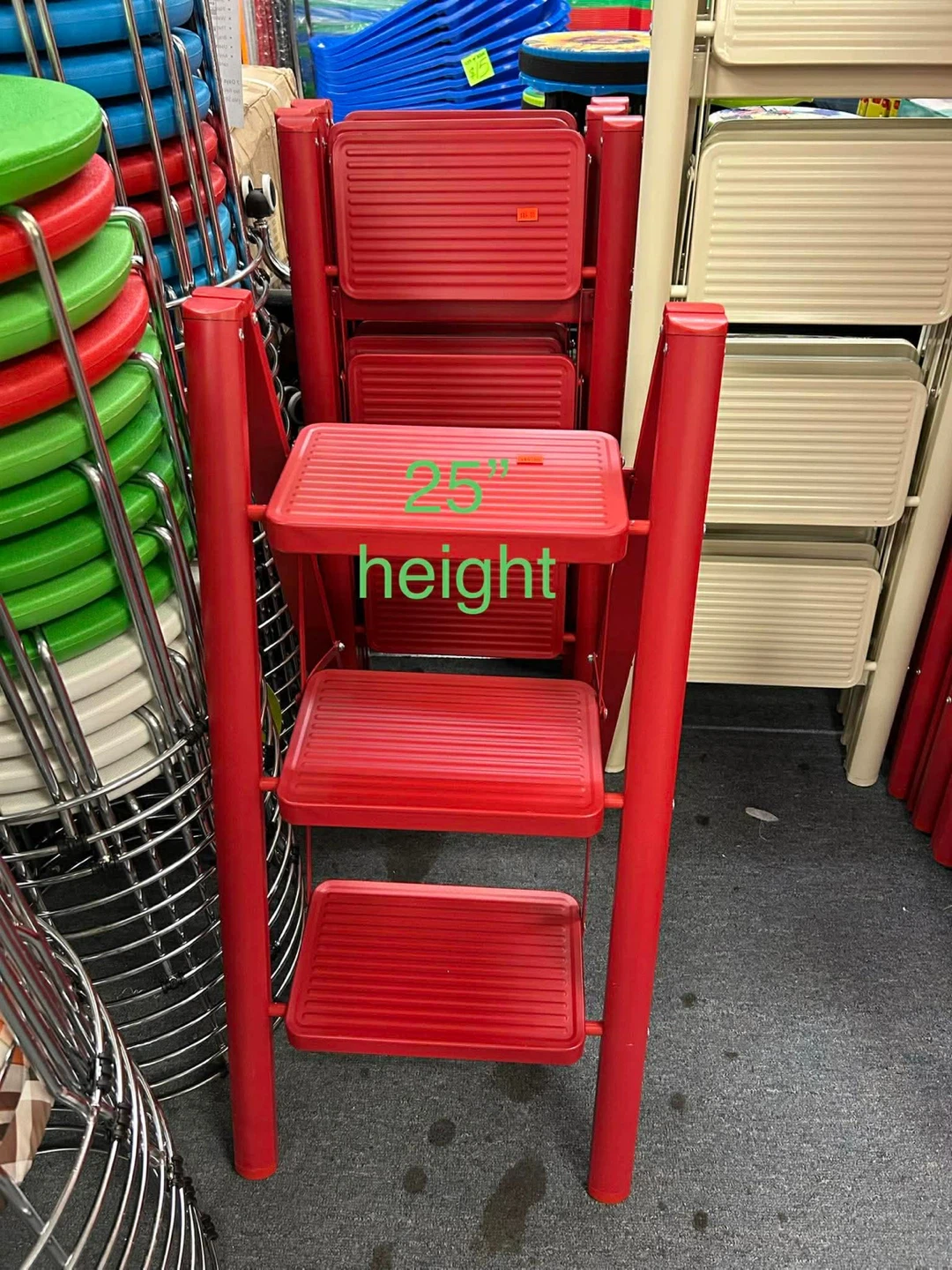 Red Step Stool Ladder - 25" Height - photo 2