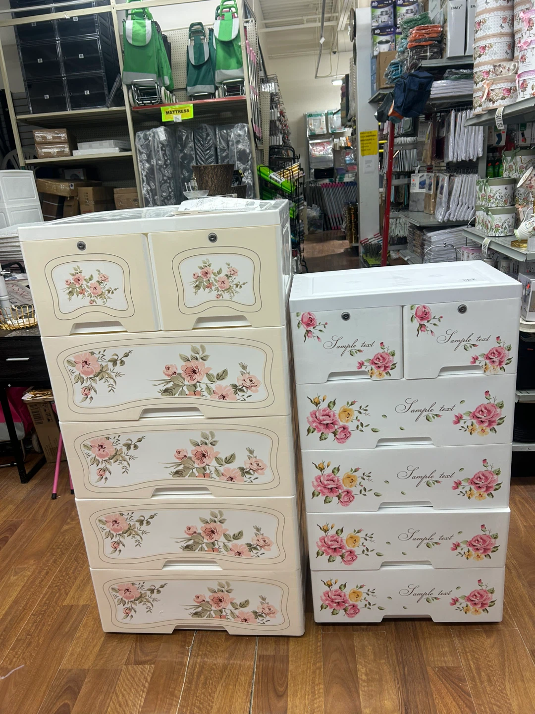 Plastic Drawer Storage Unit with Floral Design - photo 2