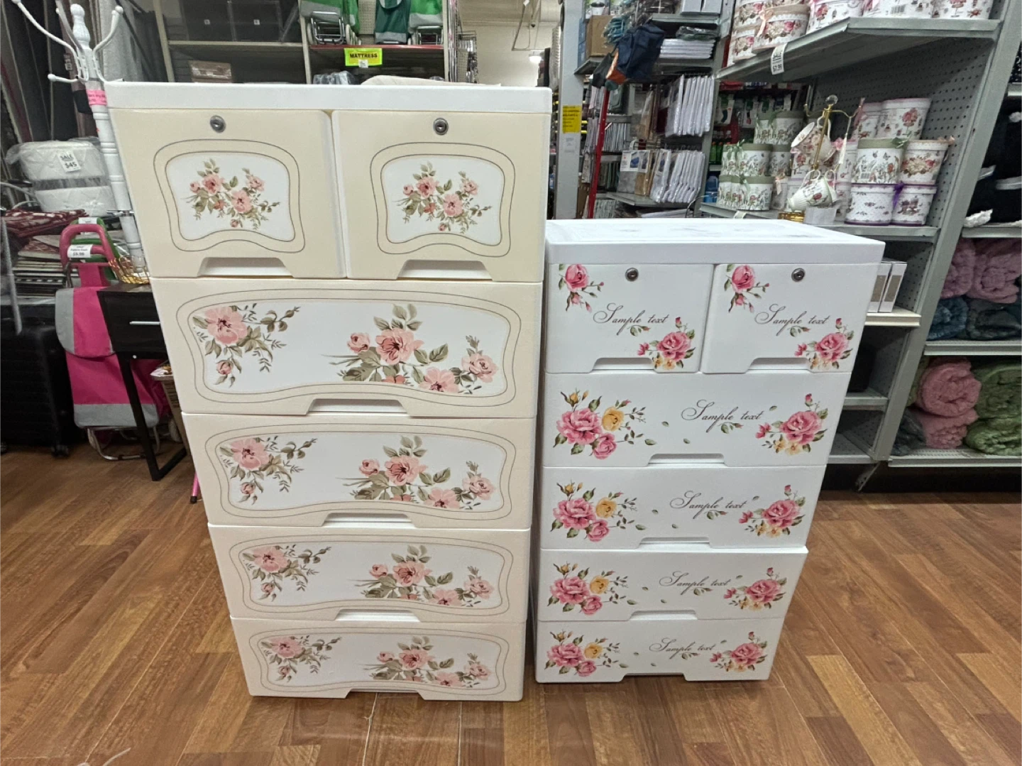 Plastic Drawer Storage Unit with Floral Design - photo 3