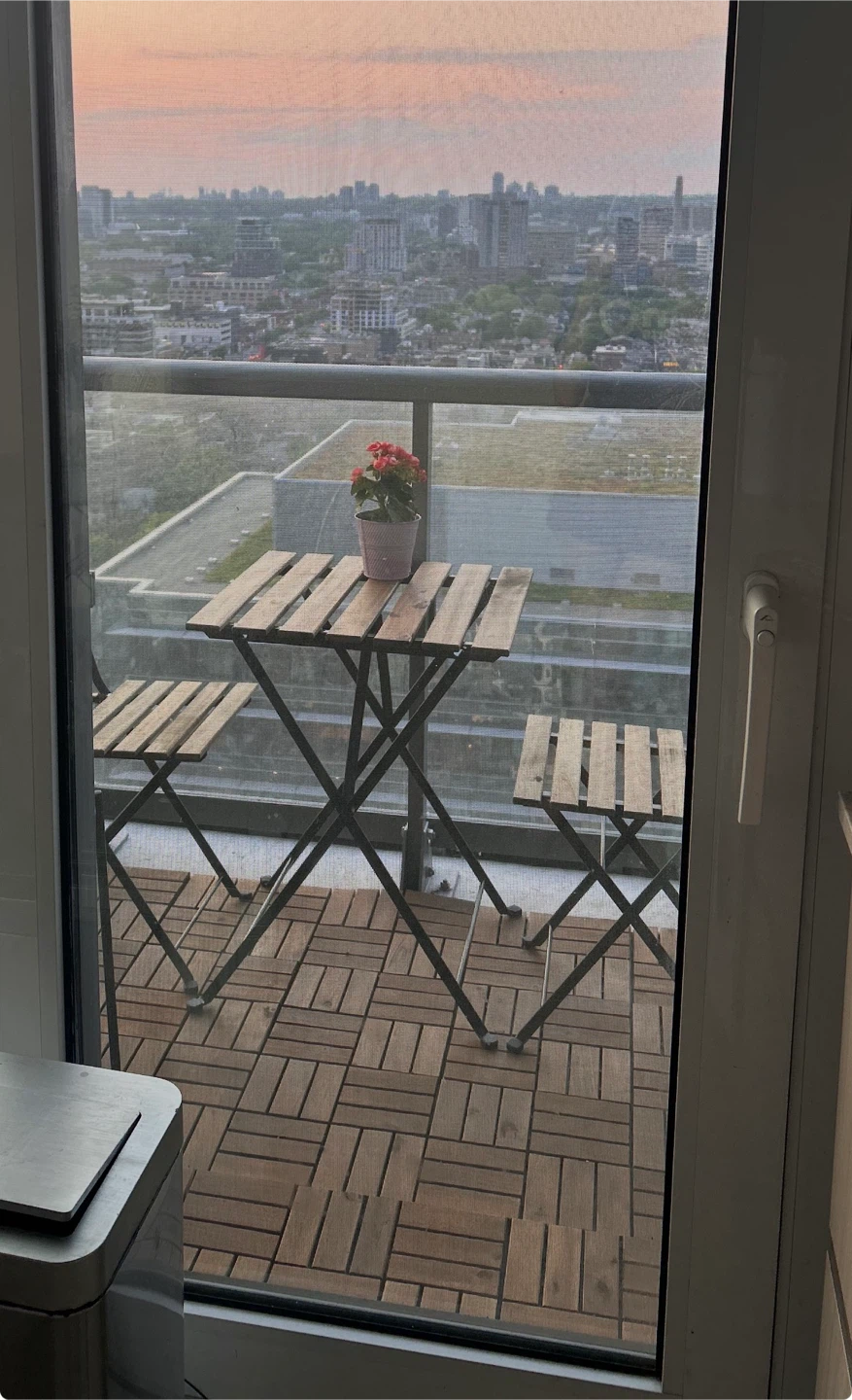 IKEA TARNO Balcony Table and Chairs Set + RUNNEN Floor Tiles