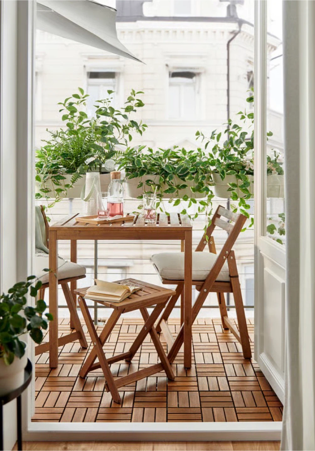 IKEA TARNO Balcony Table and Chairs Set + RUNNEN Floor Tiles - photo 2