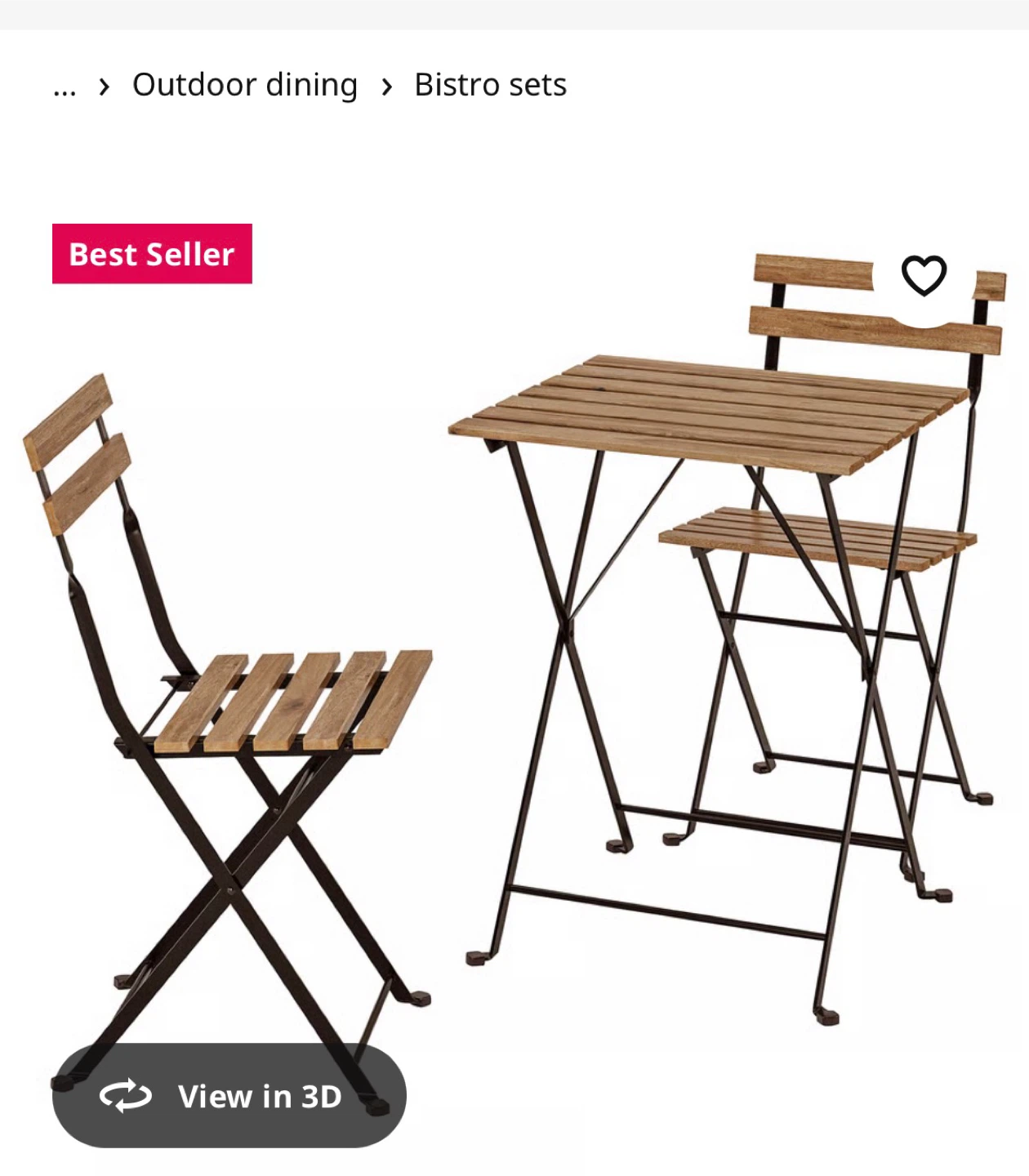 IKEA TARNO Balcony Table and Chairs Set + RUNNEN Floor Tiles - photo 4