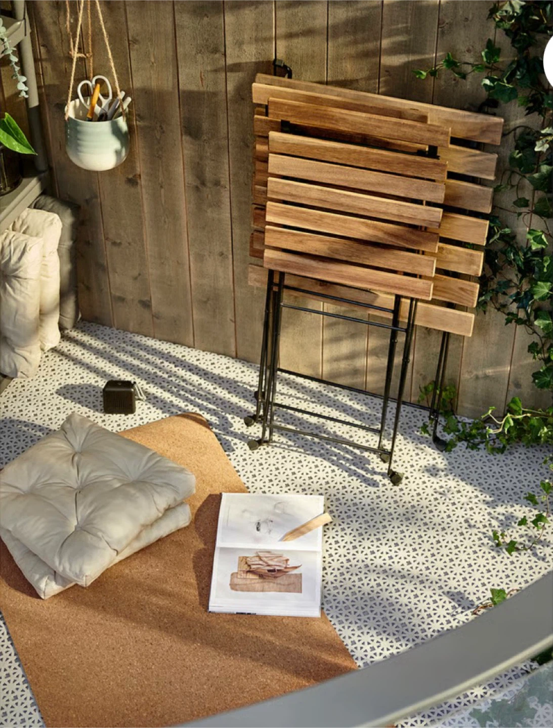 IKEA TARNO Balcony Table and Chairs Set + RUNNEN Floor Tiles - photo 3