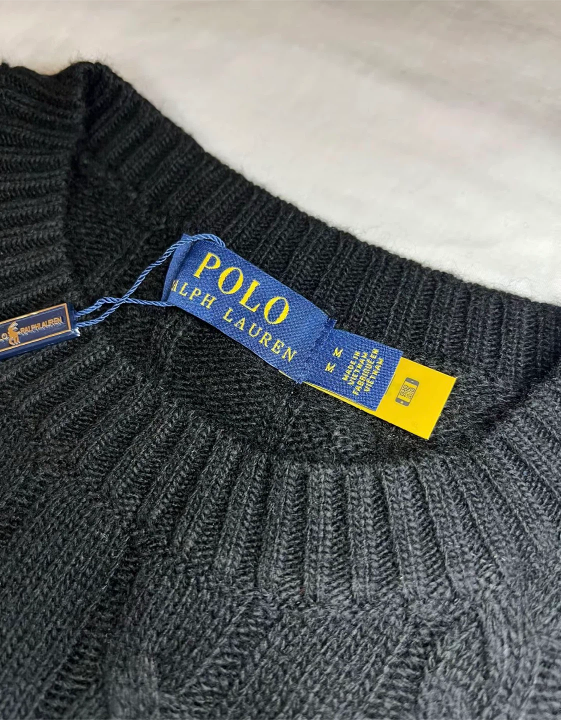 Polo Ralph Lauren Men's Cable Knit Sweater Black Size M - photo 4