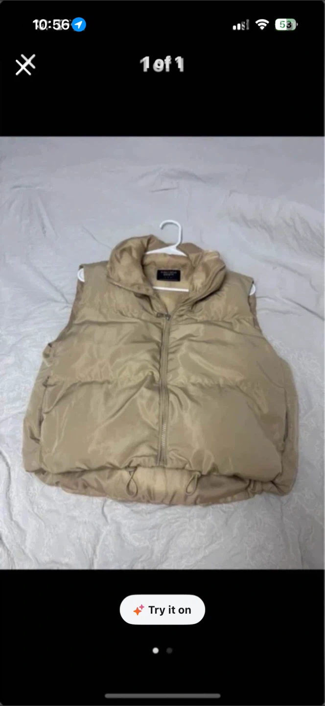 Tan Puffer Vest