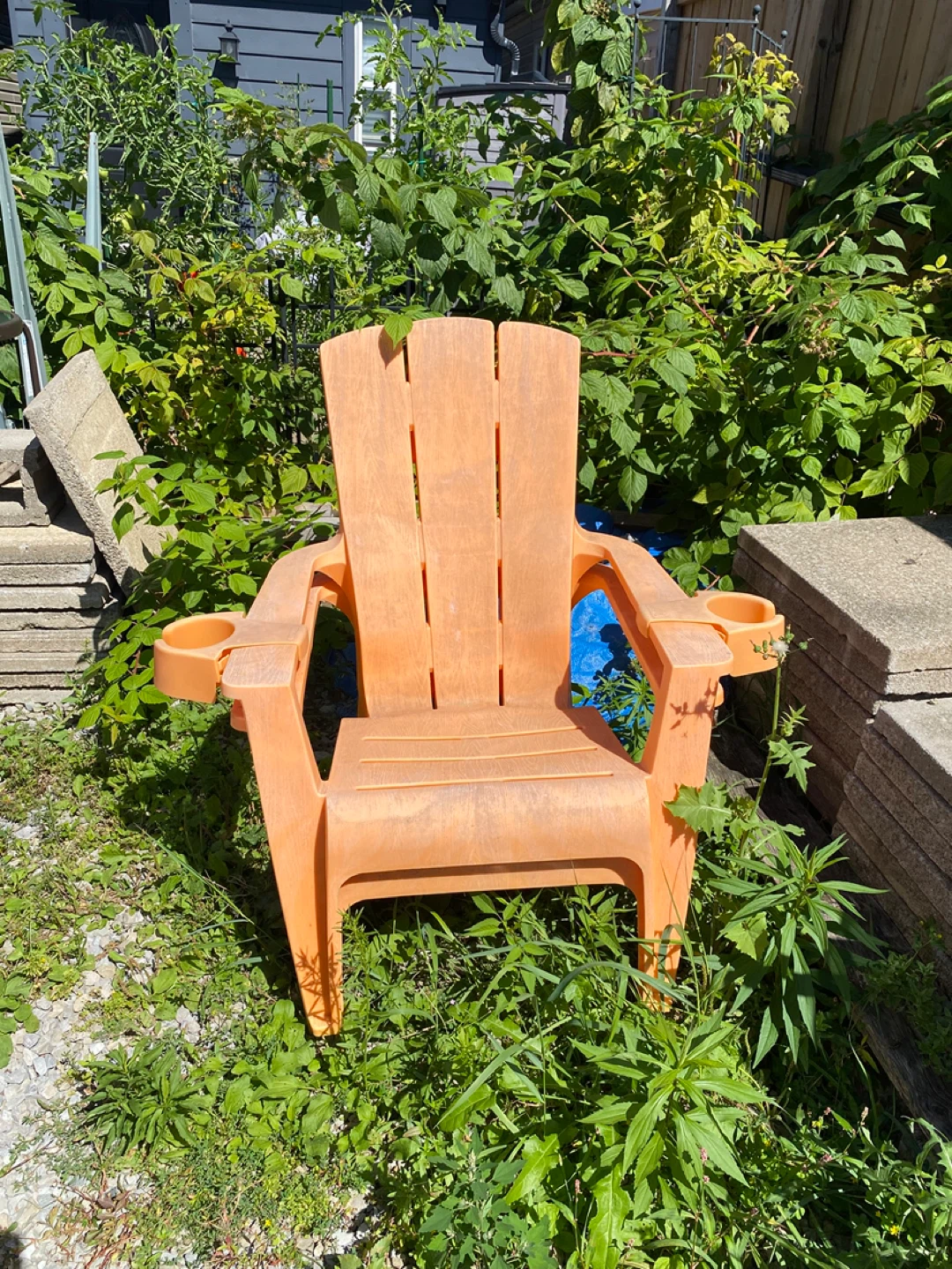 Orange Plastic Adirondack Chairs - Set of 2