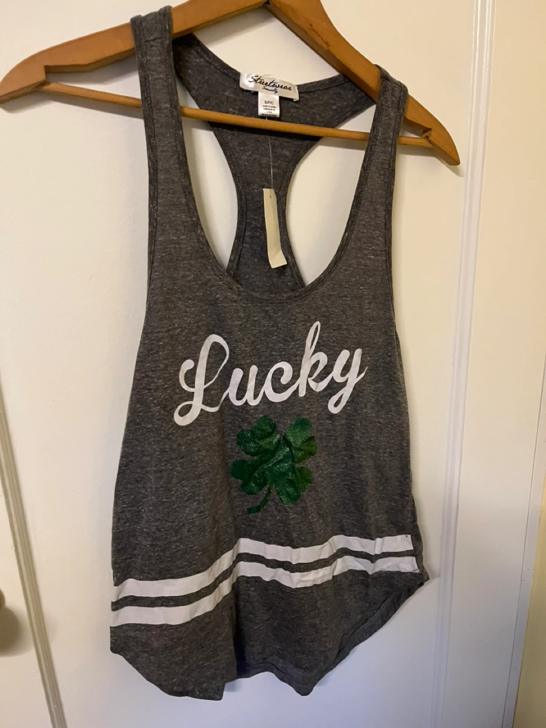 BNWT “Lucky” Green Shamrock tank by Streetwear Society Size S/P