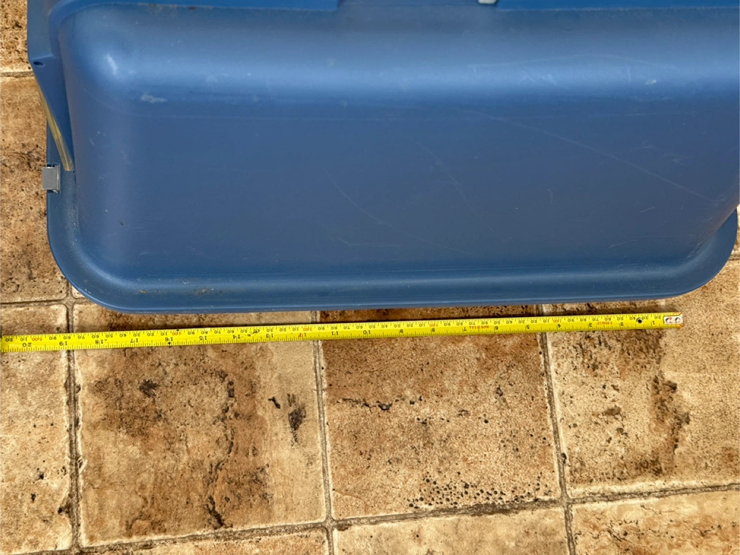 Blue Plastic Hooded Litter Box with Door - photo 3