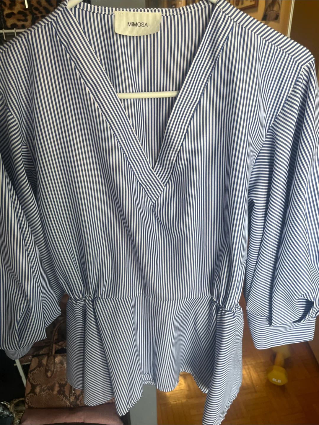 MIMOSA Striped Peplum Blouse