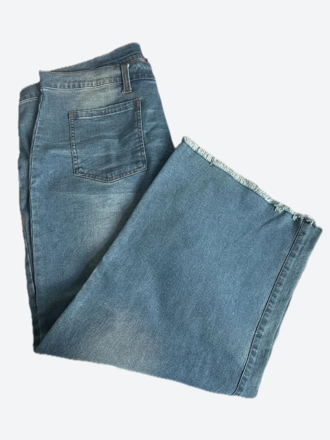 Women's wide leg Light Wash Denim Jeans - Size Unknown