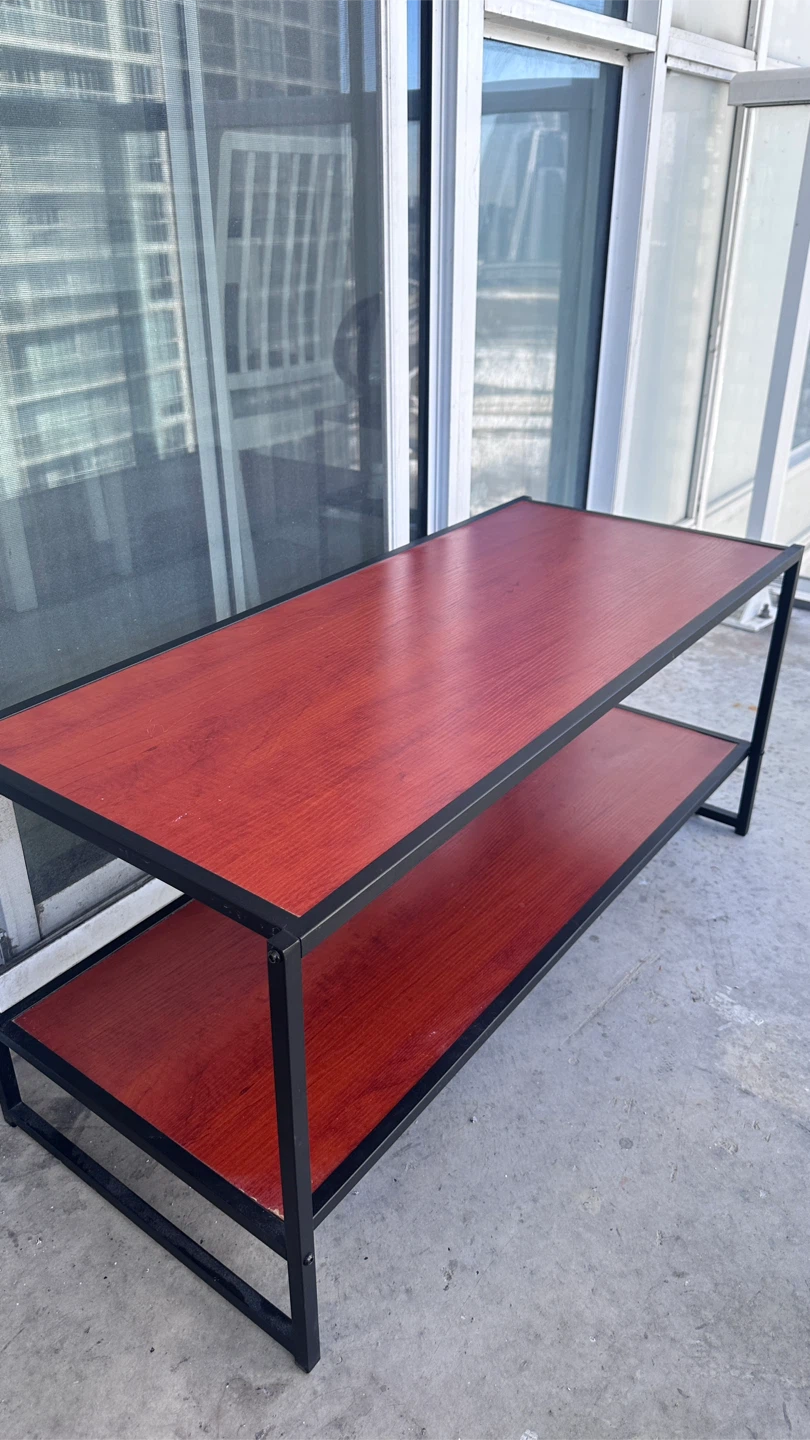 Two-Tier Coffee Table with Wood-Look Top