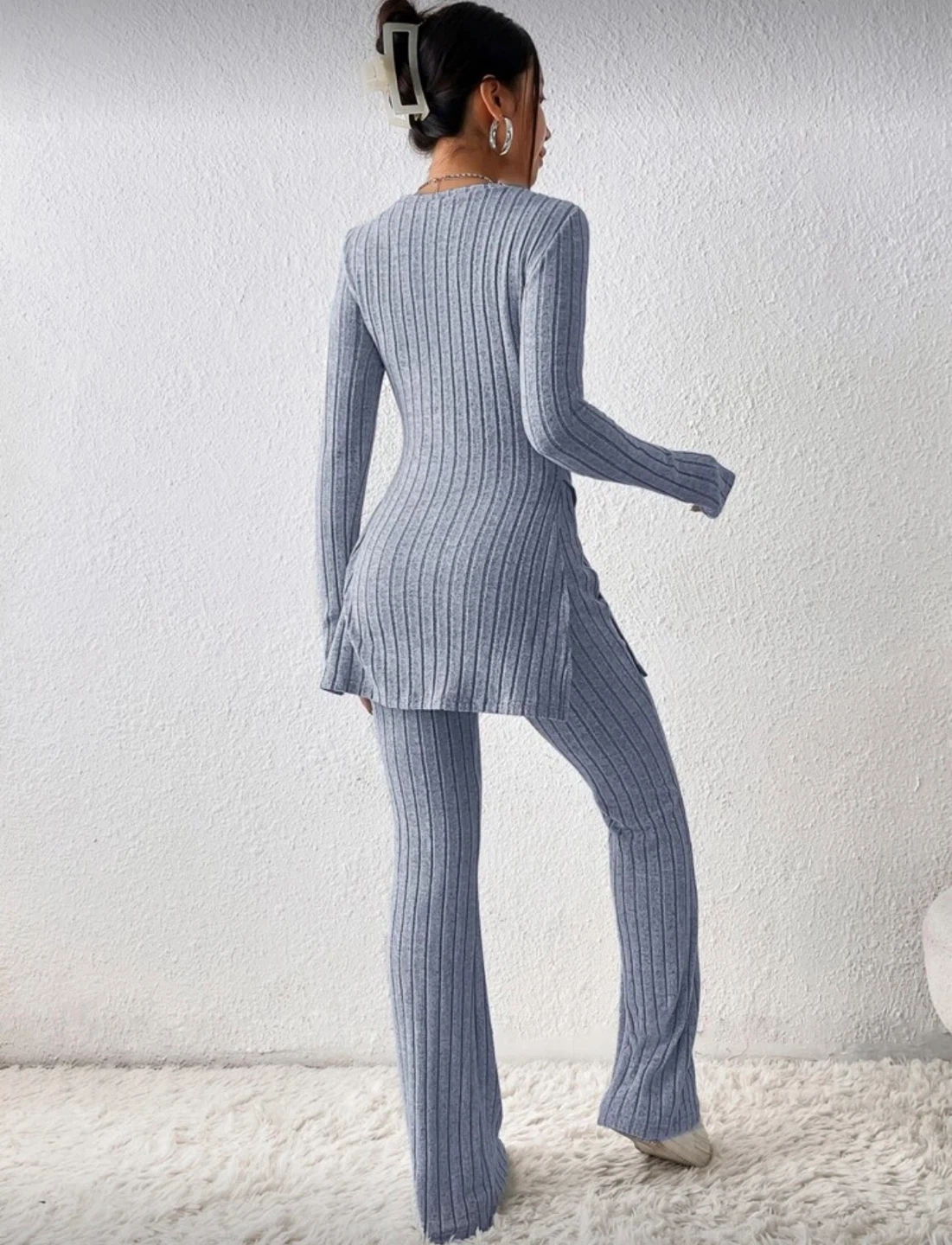 Ribbed knit loungewear set - photo 2
