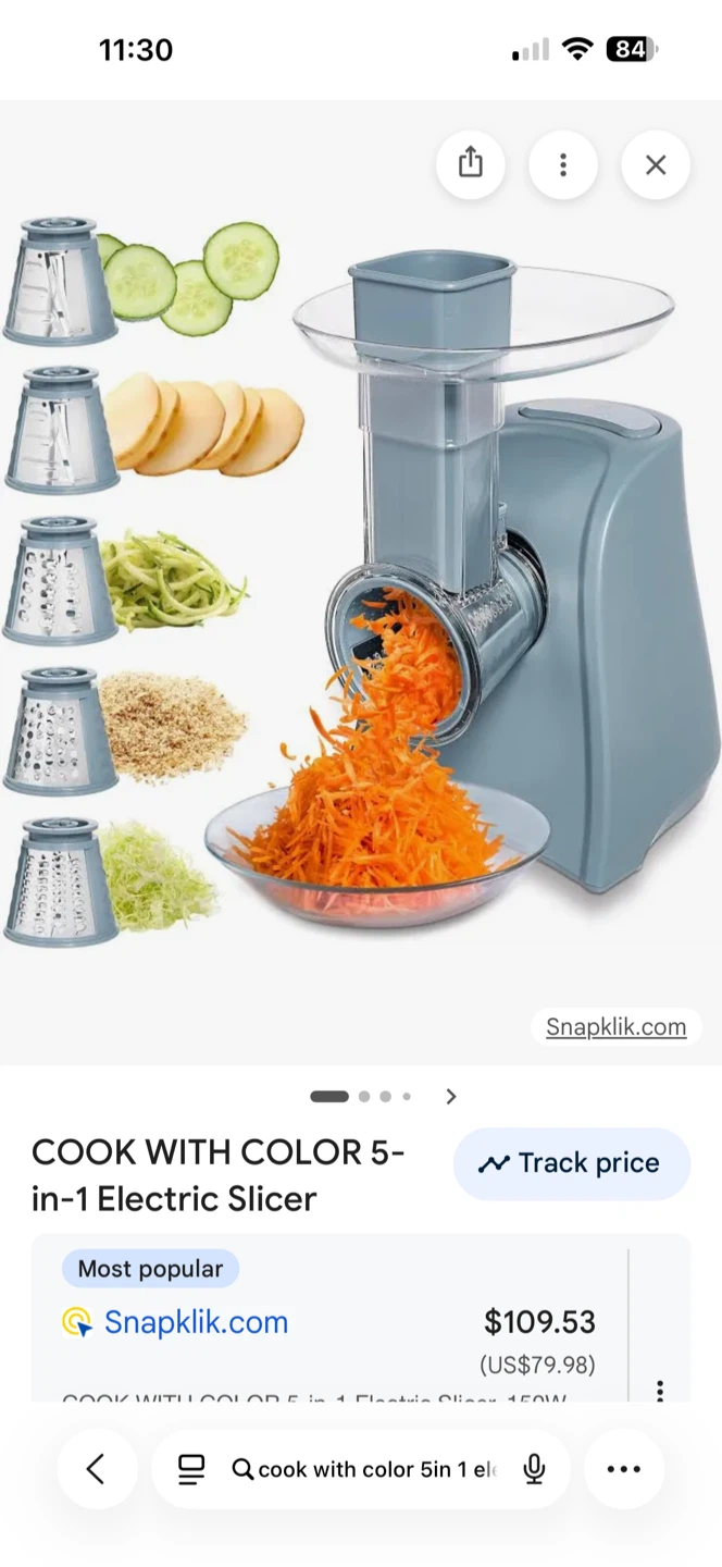 COOK WITH COLOR 5-in-1 Electric Slicer/Shredder - Black