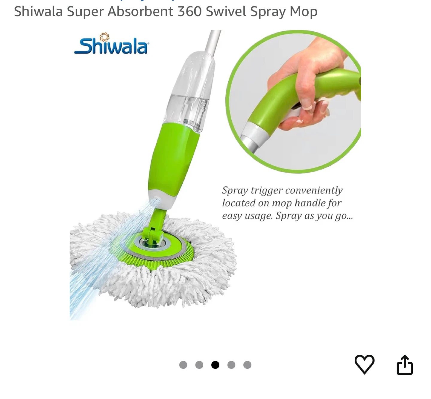 Shiwala Super Absorbent 360 Swivel Spray Mop - photo 2