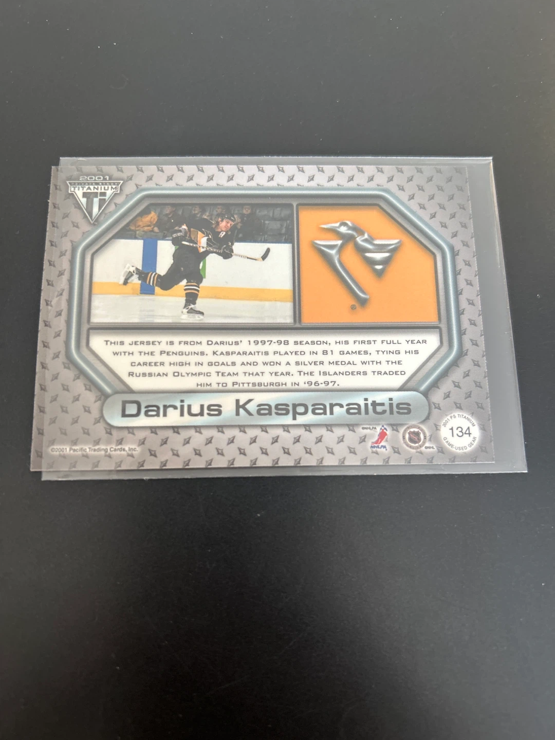 Darius Kasparaitis Game-Worn Jersey Hockey Card - photo 2