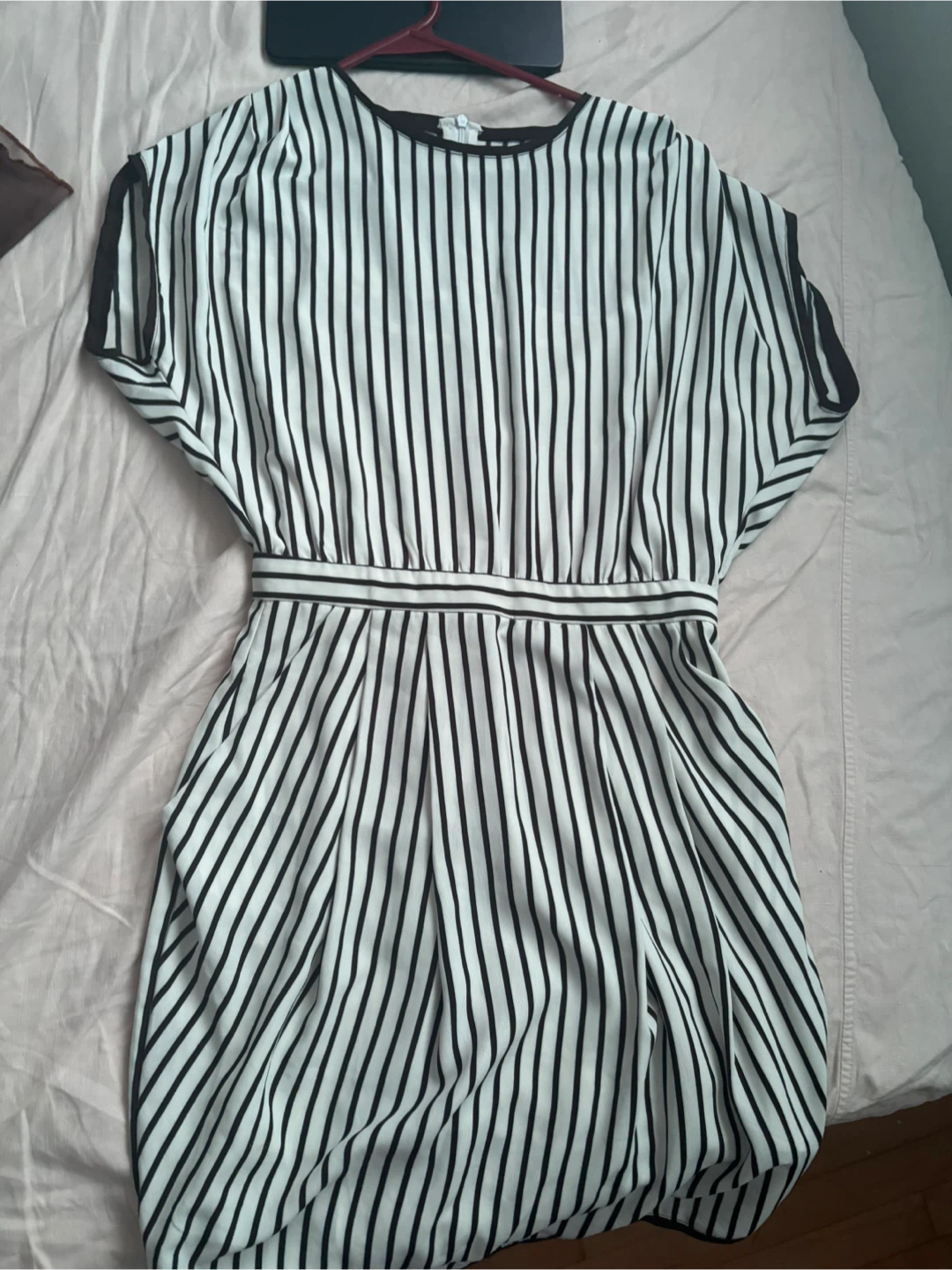 Women's Black and White Striped Dress